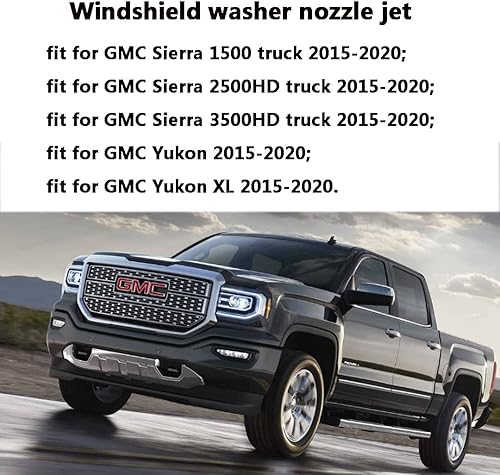 Miniatura 3 de 23181646 Boquillas de chorro de líquido de limpiaparabrisas ajustables de alta calidad para GMC Sierra 2015-2023, Chevy Silverado 1500 2500HD 3500HD