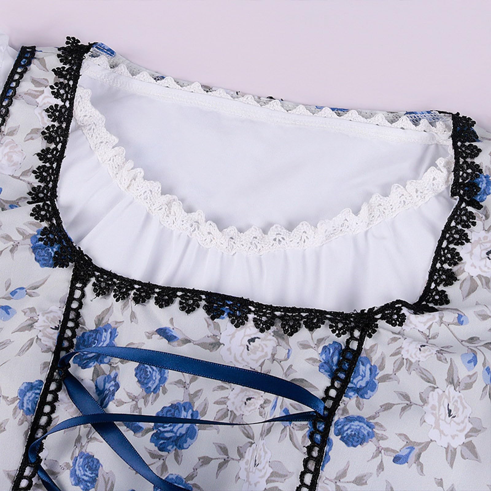 Dirndl Damen midi Trachtenkleid Trachtenrock Trachtenmode Kleid mit Schürze Dirndlbluse Oktoberfest Dresses Dirndlkleid Trachtenrock Dirndl-Komplettsets Trachtenmode Blau