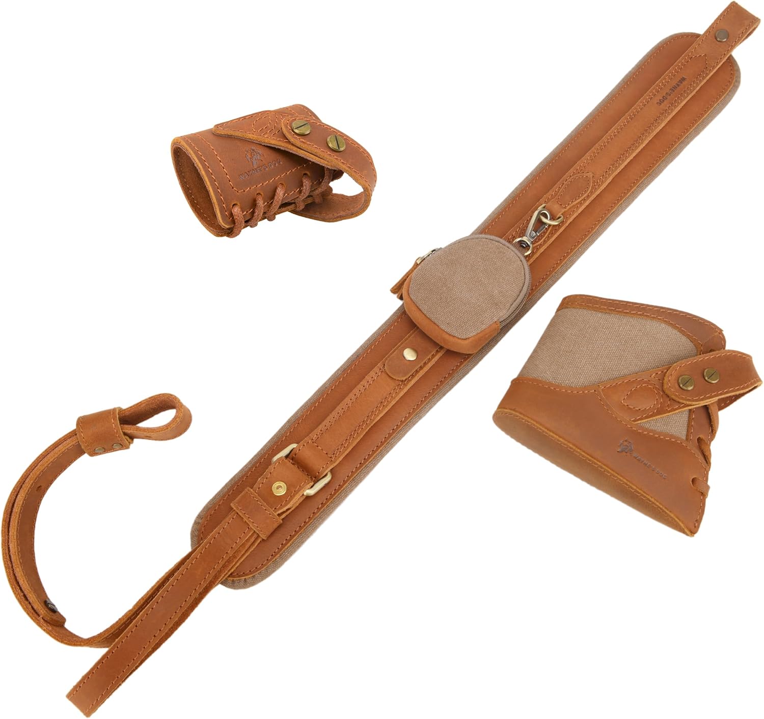 WAYNE'S DOG No Drill Leather Gun Sling Loop Mount with Slip on Recoil pad