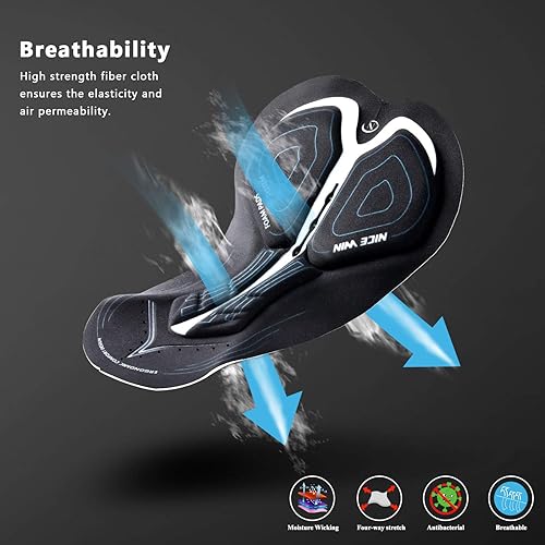 Miniatura 5 de NICEWIN - Pantalones cortos de ciclismo para hombre, con acolchado 3D y secado rápido