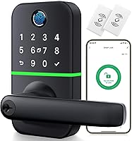 Kucacci Keypad Smart Door Lock with Handle - Fingerprint Keyless Entry, App Control, Easy Install Knob for Front Doors
