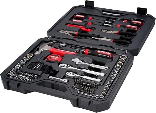 Miniatura 5 de CRAFTSMAN Kit de herramientas de 102 piezas para el hogar y el automóvil, juego de herramientas manuales duraderas con juego de llaves SAE y