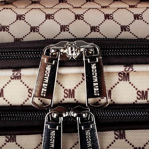Miniatura 7 de Steve Madden Designer Luggage Collection Maleta ligera expandible de 24 pulgadas Bolsa a cuadros con ruedas giratorias de tamaño mediano