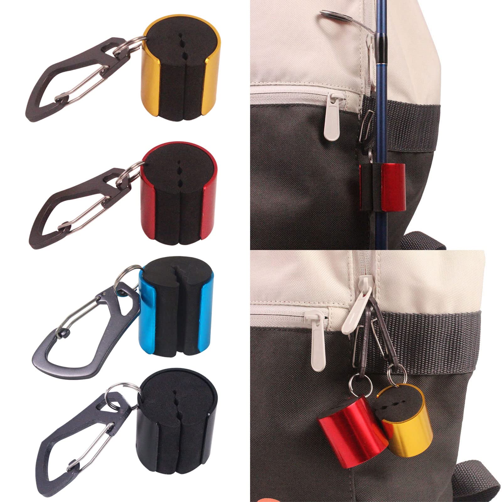Dsgzkk Wearable Fishing Rod Holder Portable Fishing Rod Clip with Keychain Fly Fishing Tackle Accessories Rod Assistant Tools