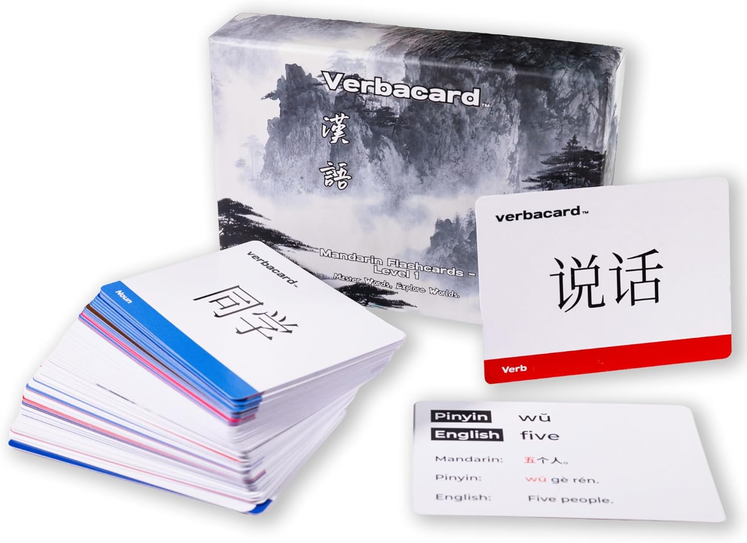 Mandarin Chinese Flashcards – Study Deck with 160 HSK 1 Vocabulary Cards with Pinyin, English & Example Sentences | Perfect for Beginners & Students
