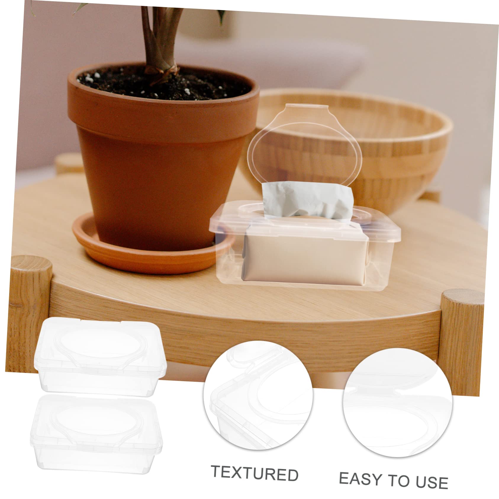 Dispensador de Toallitas para Ñiño con Tapa, Caja Organizadora de Pp, Gran Volumen y Resistente, 2 Unidades para Baño y Cajones