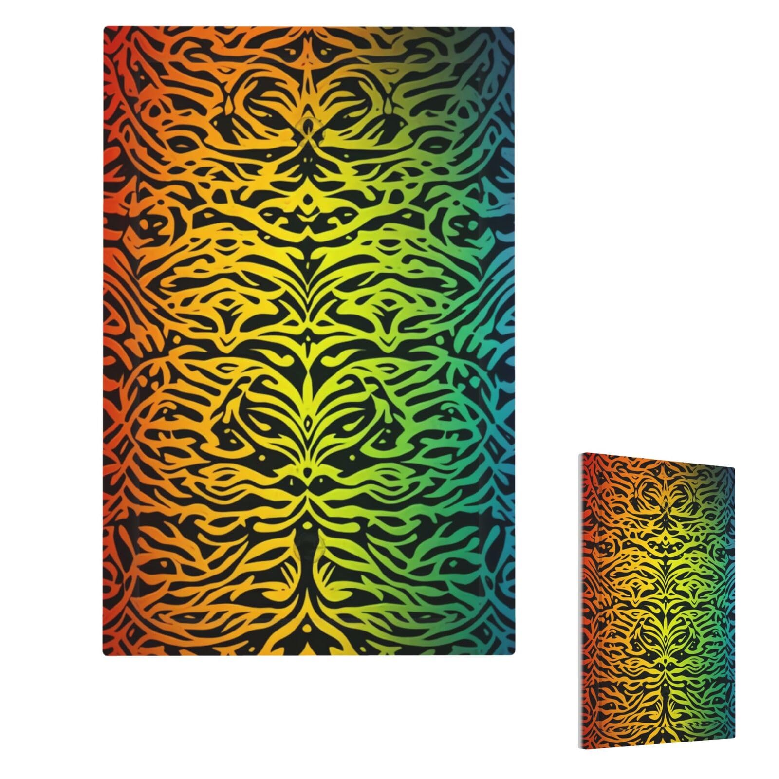 Rainbow Pattern Background Wall Plate Cover Single Blank, Modern Decorative Light Switch Cover Unbreakable Receptacle Outlet Covers for Living Room Bedroom Decor