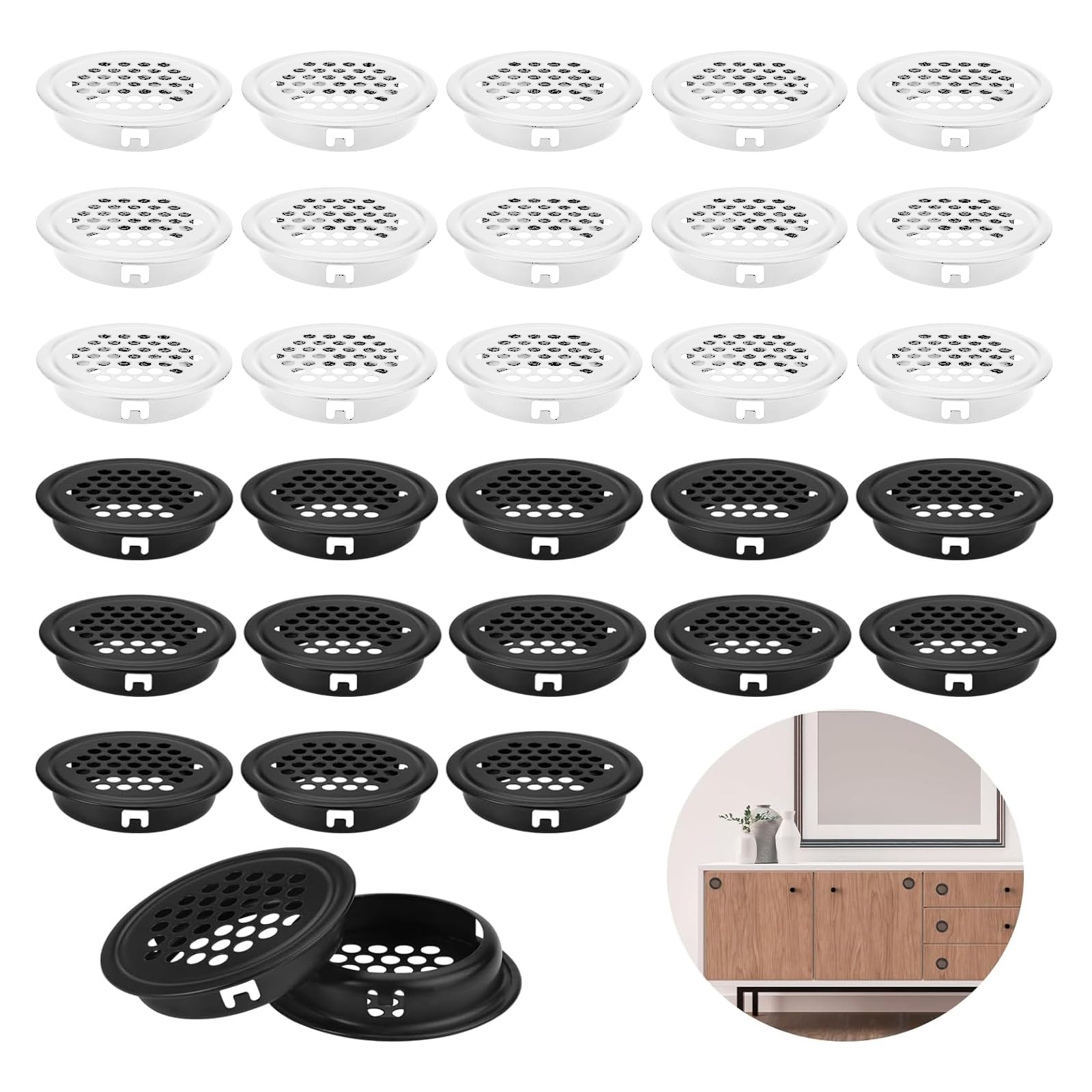 Stainless Steel Round Mesh Hole Air Vent Cover, 30 Pcs Stainless Steel Air Vent Hole