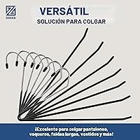 Vista 6 de Zober Perchas para Pantalones Antideslizantes - Paquete de 20 Perchas de Extremos Abiertos para Pantalones y Jeans para Closet - Percha de Ropa que