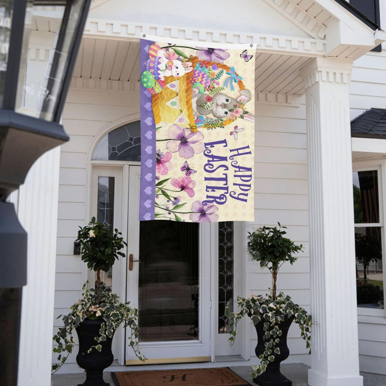 Eggs Rabbit Easter Flag Flags for outside 3x5 Ft Garden Flag Farmhouse Yard Indoor/Outdoor Decoration Banner Decor Gifts