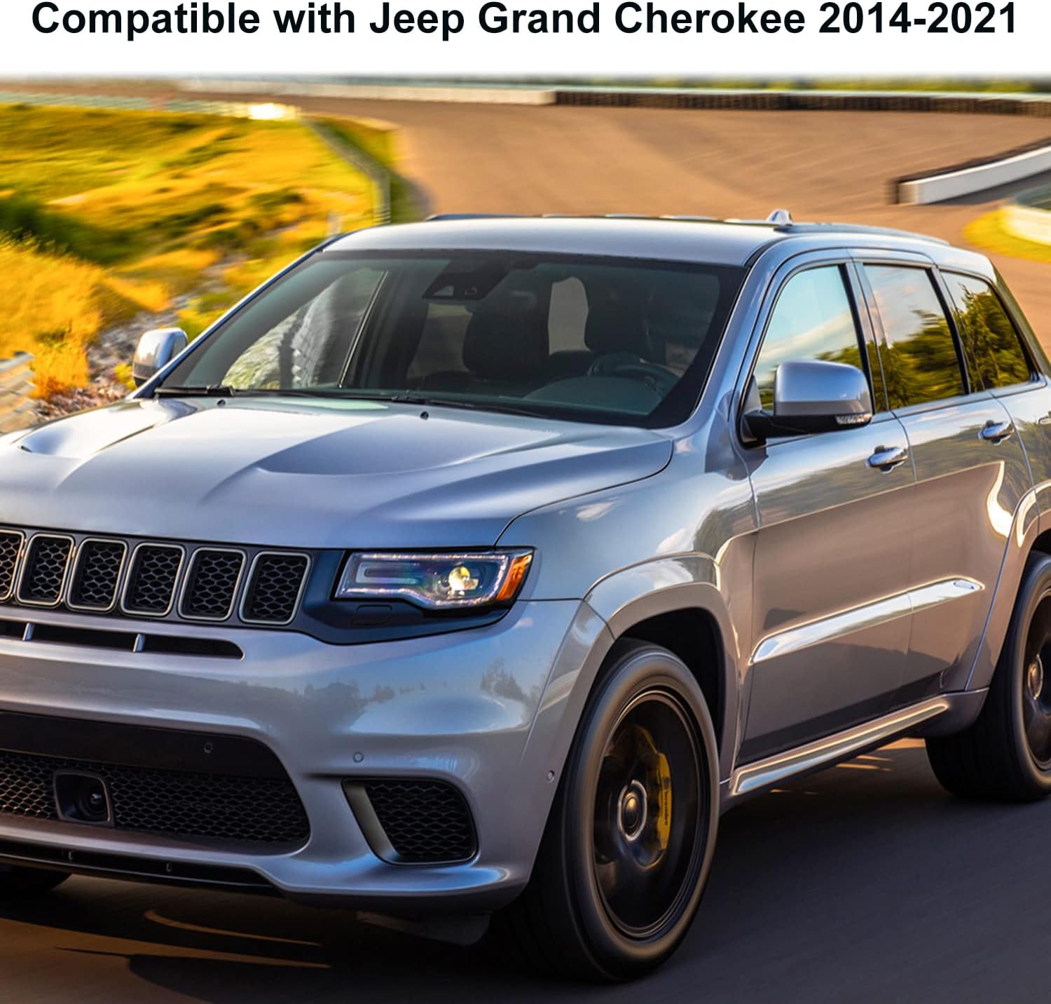 CheroCar Dashboard Cover Panel Dash Board Instrument Trim Decoration for Jeep Grand Cherokee 2014-2021, ABS Interior Accessories (Red Carbon Fiber Grain)