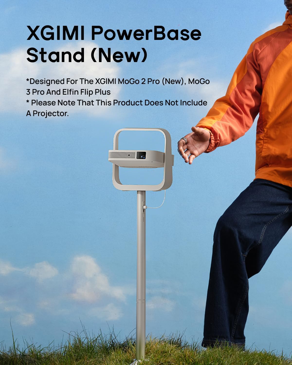 XGIMI PowerBase Stand (New) Designed for the XGIMI MoGo 2 Pro (New), Elfin Flip Plus, 20000 mAh Large Capacity Battery, 2.5H Playtime, Lightweight, Portable