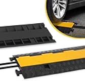 Durable Cable Ramp Protective Cover - 2,000 lbs Max Heavy Duty Hose & Cable Track Protector w/ Flip-open Top Cover & 2 Channel Groove Design - Cable Concealer for Outdoor & Indoor Use