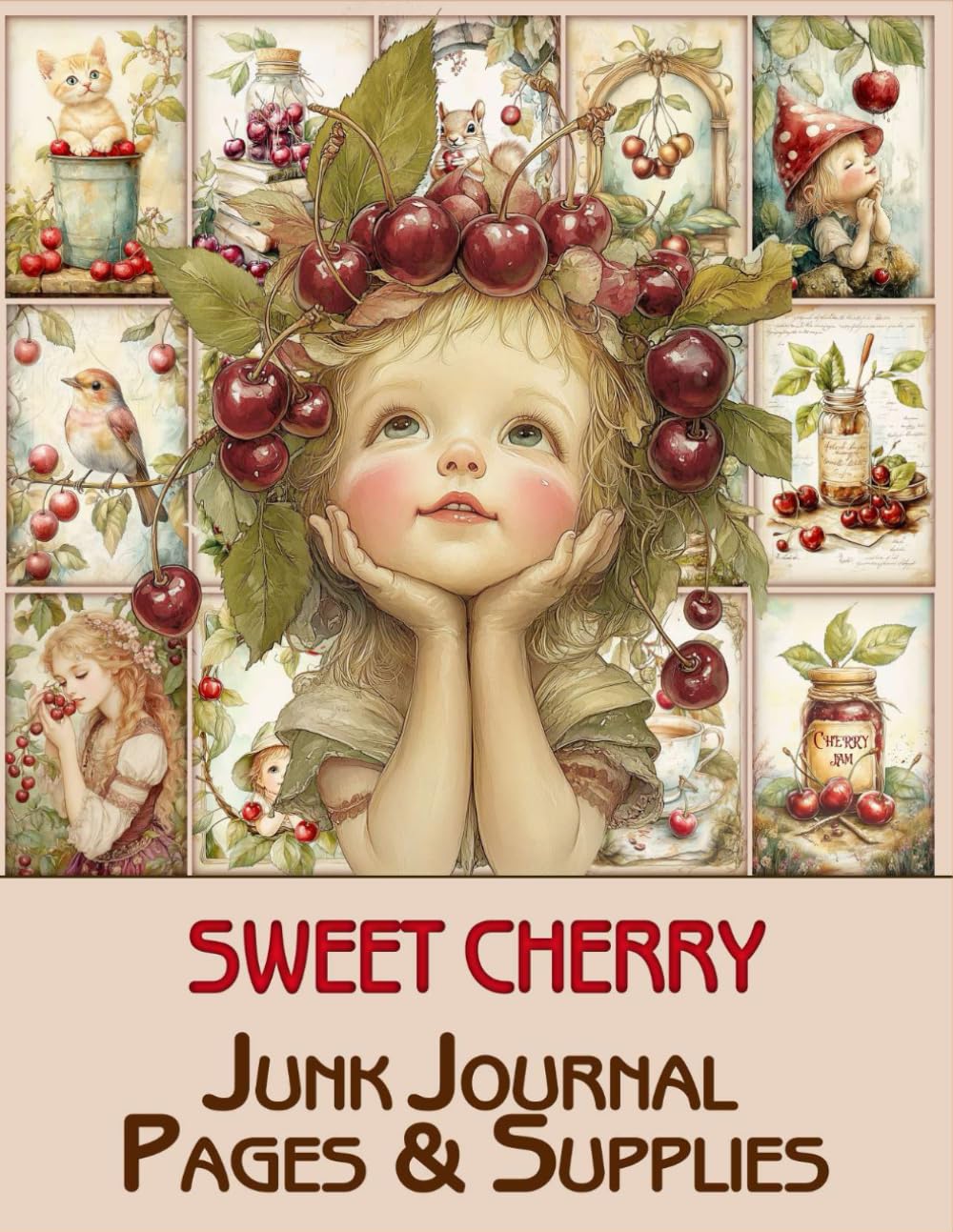 Sweet Cherry Junk Journal Pages & supplies: for Scrapbooking, Collage and Paper Crafts, Art Journaling      Paperback – December 5, 2024