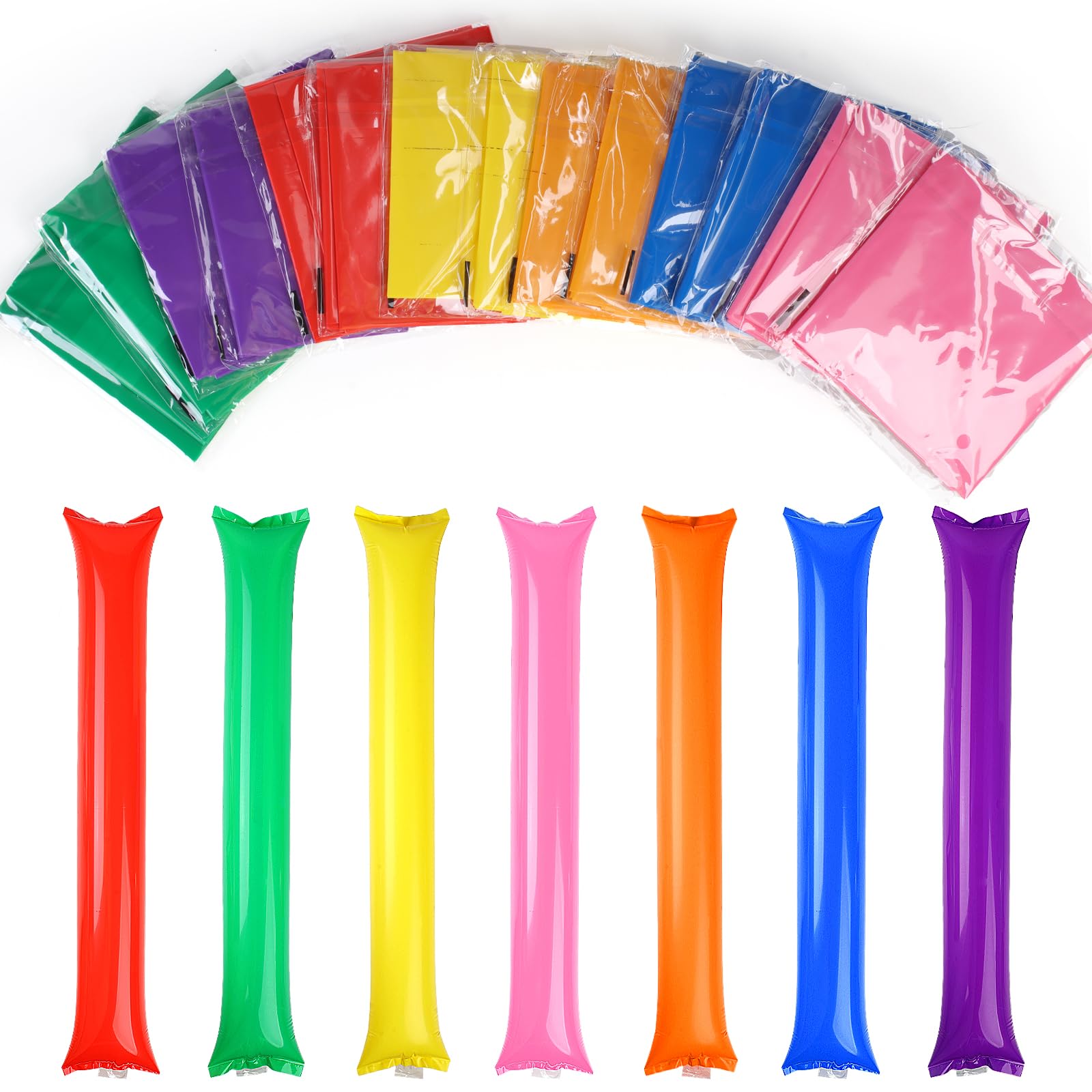 140 szt. Thunder Sticks, pogrubione kije cheering Team Spirit Boom Sticks, plastikowe kije dopingujące, nadmuchiwane pioruny, sportowe okrzyki koszykówki, imprezy piłkarskie, imprezy taneczne