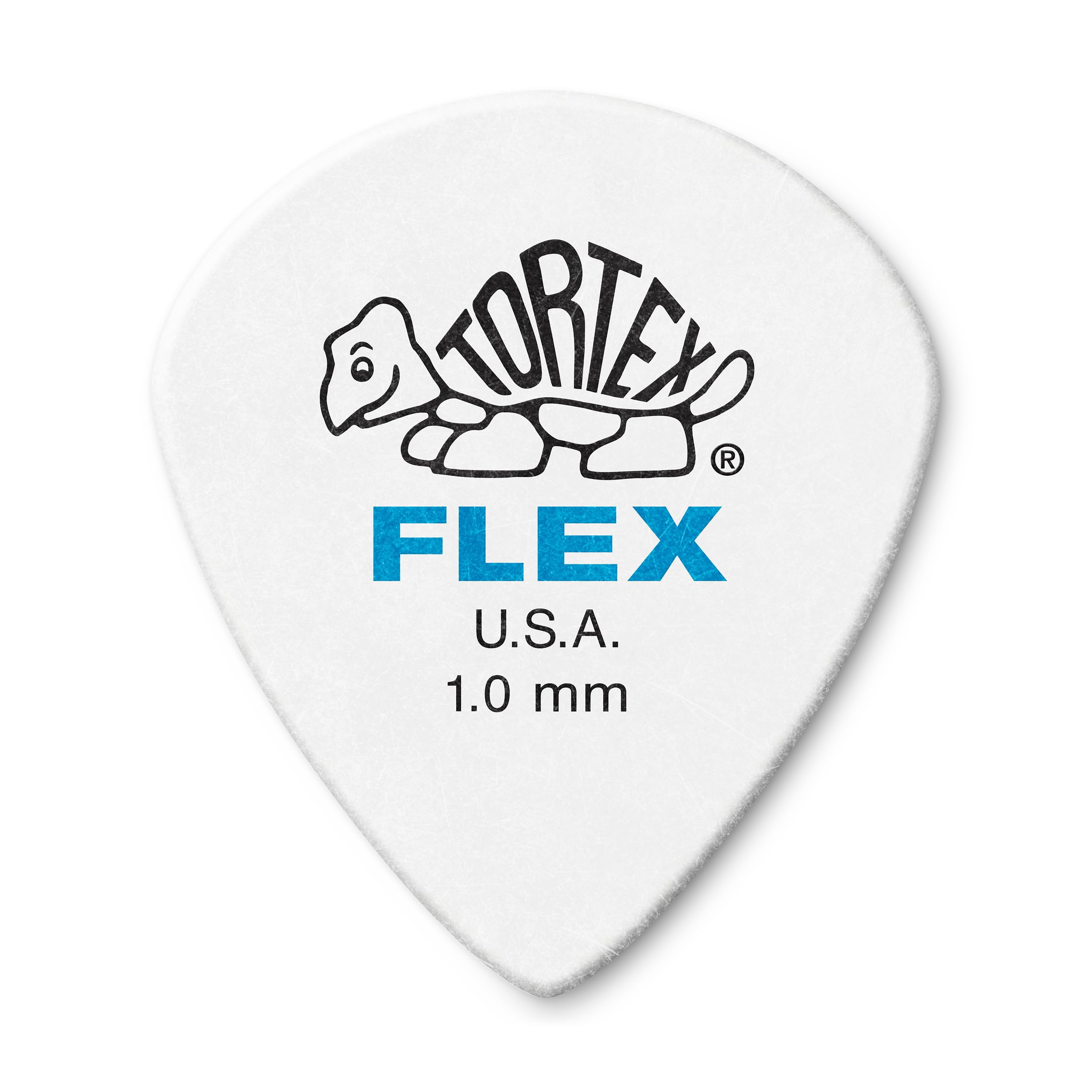 JIM DUNLOP 468P1.0 Tortex Flex Jazz III Guitar Pick, 1.0mm, White - 12 Pack