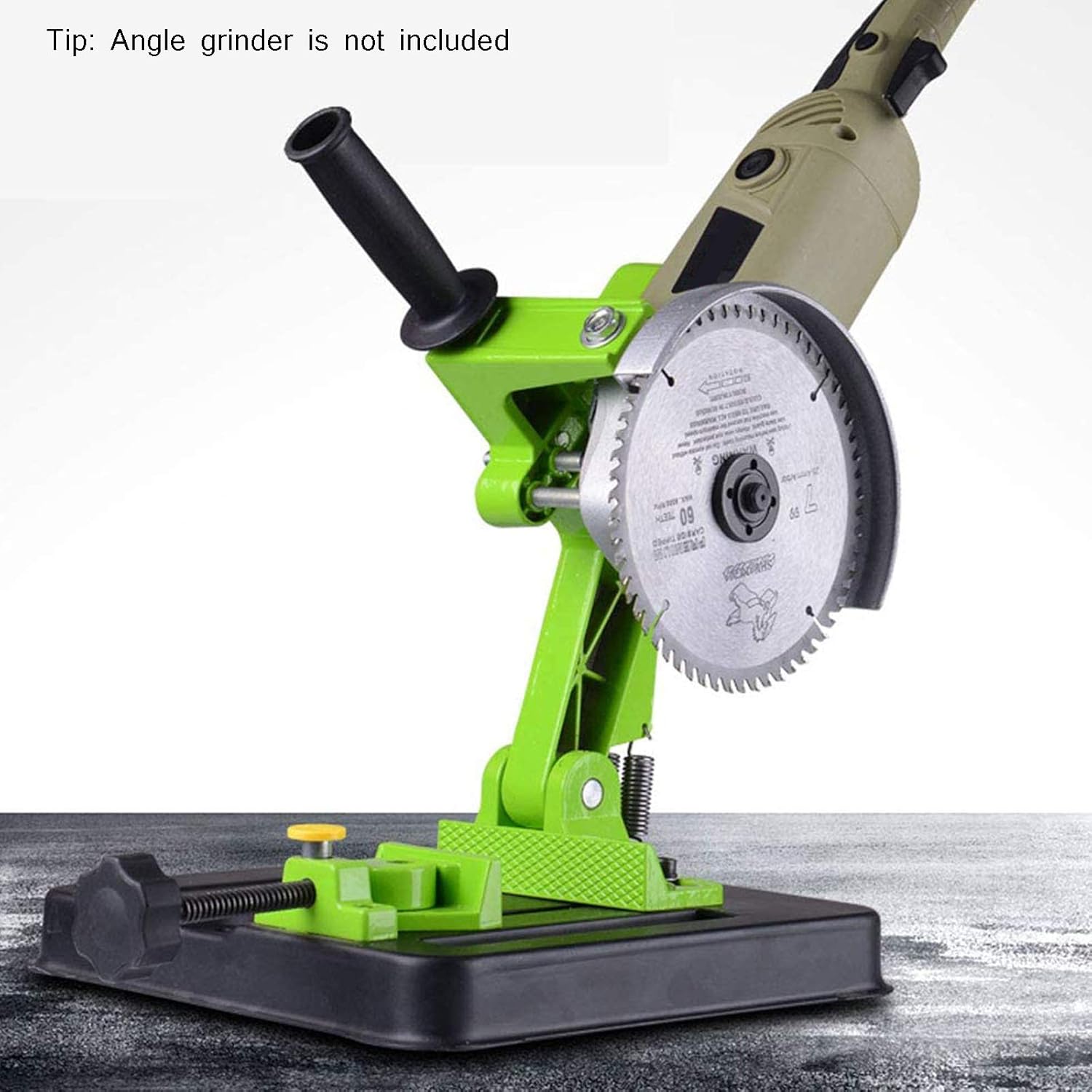 Angle Grinder Stand, Grinder Holder Cutter Support Angle Grinding Machine Stand Aluminum Bracket Iron Base for 180Mm and 230Mm/7 and 9 Inch Angle Mill, Clamping 80Mm, Clamping Angle 45°