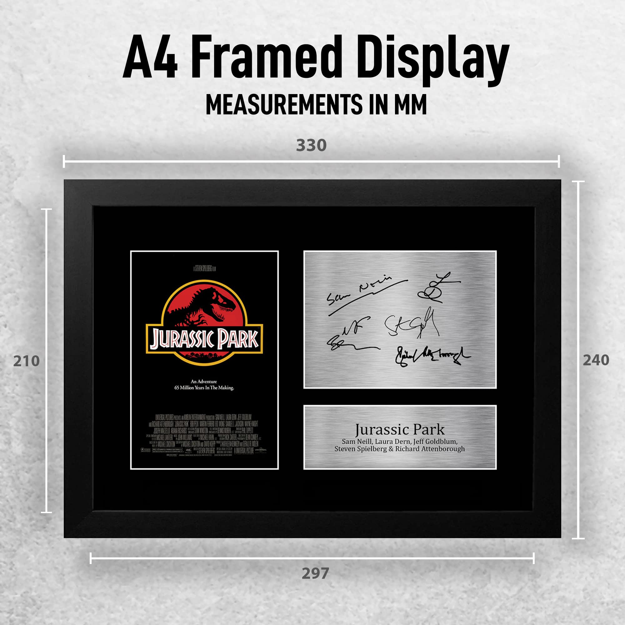 HWC Trading FR A4 Jurassic Park Cast Sam Neill Gifts Printed Signed Autograph Picture for Movie Memorabilia Fans - A4 Framed - Image 2