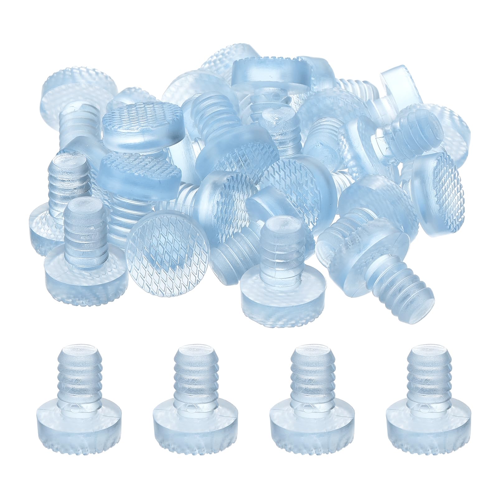 Pare-chocs de table en verre uxcell tige 8mm | 26 patins anti-collision transparents pour meubles