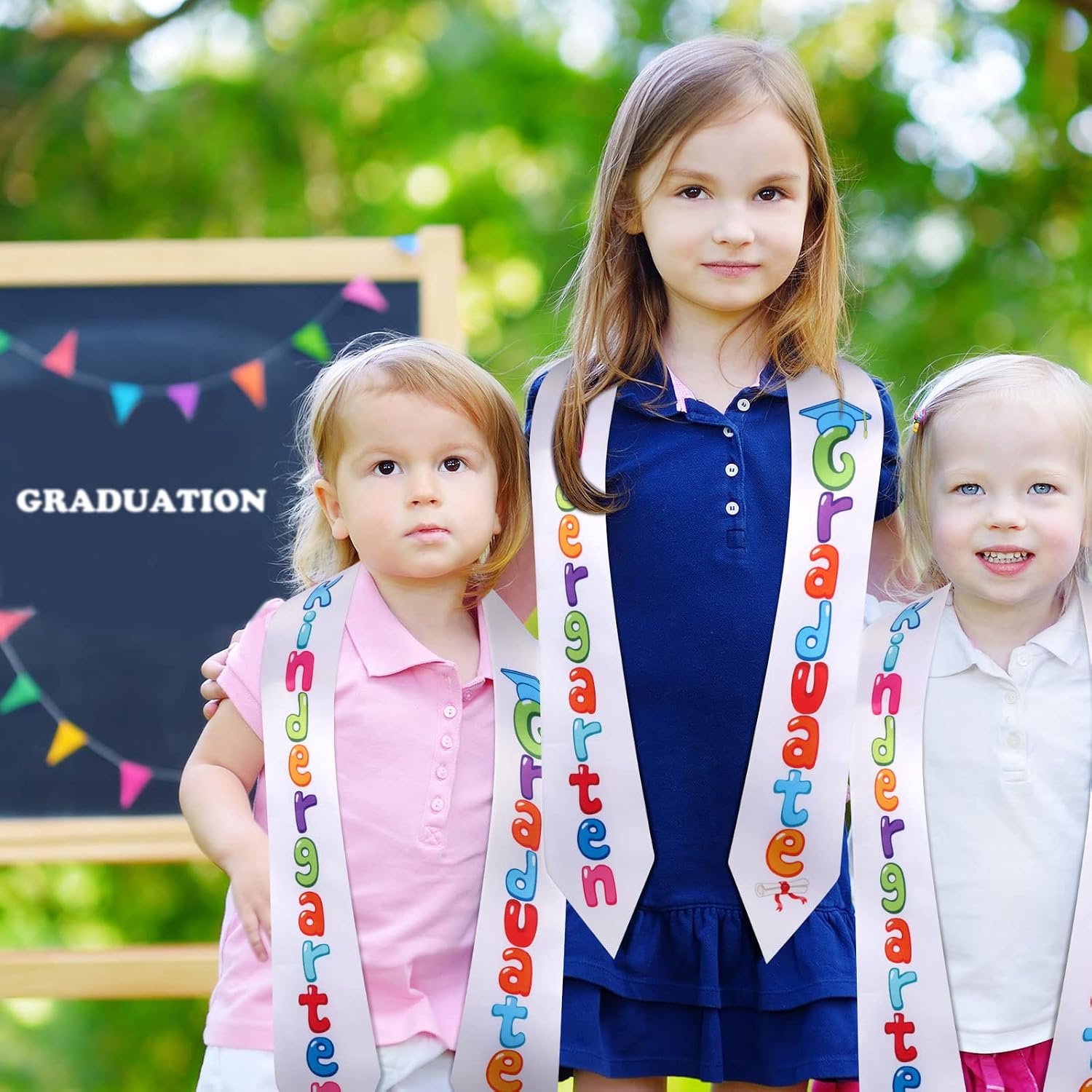Cindeer 36 Pieces Kindergarten Graduate Stole Kids Graduation Sash for Kids Classroom Graduation Party Photo, White