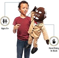 Vista 2 de Marioneta estilo ventrílocuo de 25 pulgadas, abuelo negro, cuerpo completo