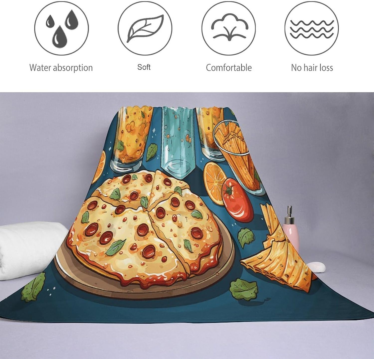 Movie Night Party Food Decorative Towel Vacation Accessories Essentials Soft Lighterweight，Bath Towel for Adults Women Men，Bath Towels Gift for All Occasions, Machine Washable.