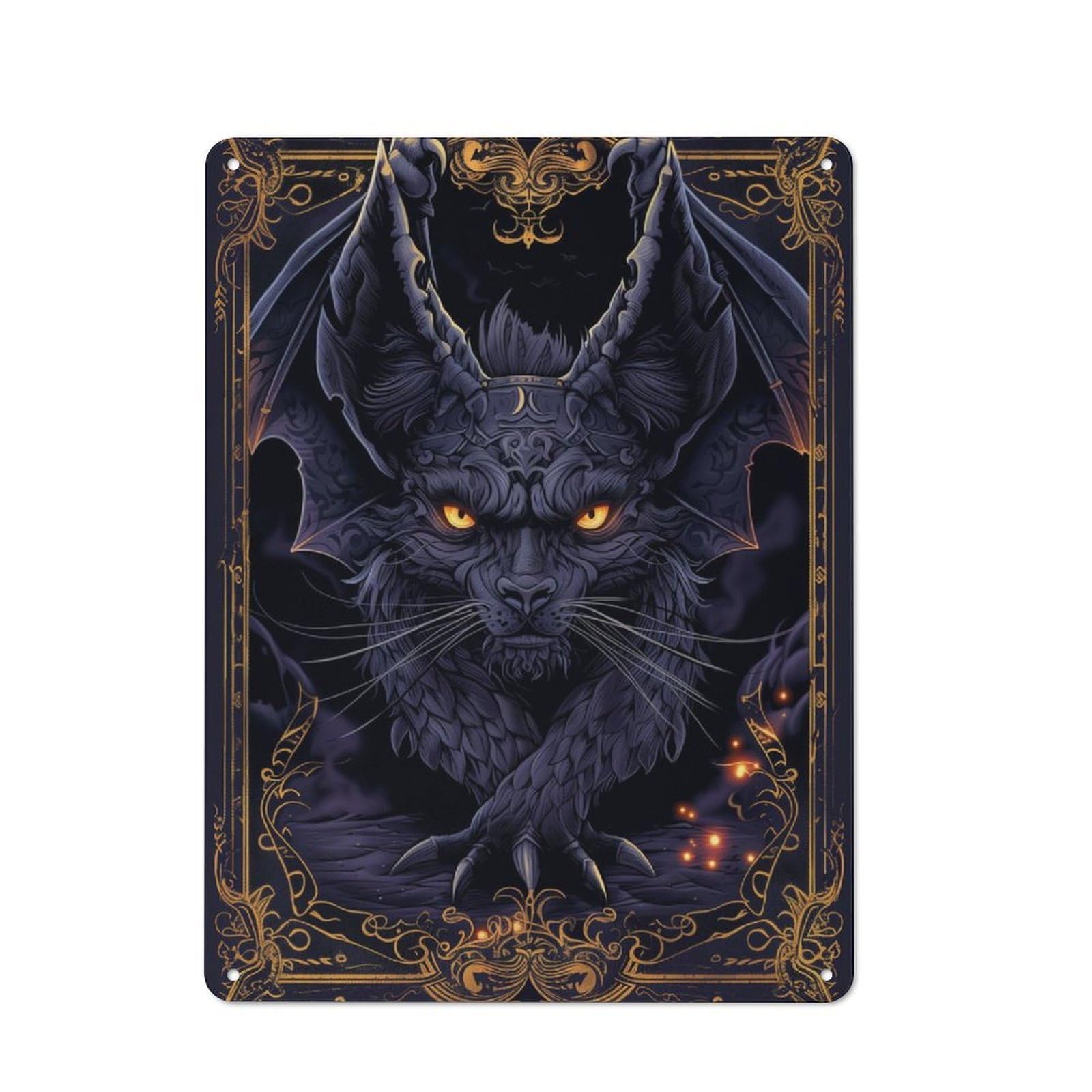 Junmoney Gargoyle Tin Wall Plaque 40X30cm With For Hobby Room Or Studio, For Metal Sign Collectors, For Kitchen And Home Bar Decor