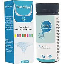 Drinking Water Test Kit, 100Pcs 14 in 1 Water Test Kit, Tester for Drinking, Quick & Easy Home Testing for Hardness, Lead, Iron, Copper, Fluoride