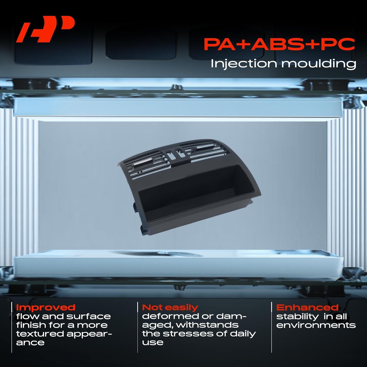 A-Premium Dashboard AC Ventilation Conditioning Outlet Compatible with BMW 520i 2014-2016, 528i xDrive, 530i, 535d xDrive, 535i xDrive, 550i xDrive, Black