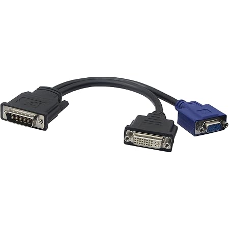 Amazon Co Jp Dms59コネクタ専用 Dvi I変換分岐ケーブル 2分配 パソコン 周辺機器
