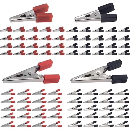 20 Stück Krokodilklemmen 28mm | Vernickelt Für Elektro-Tests & Labor