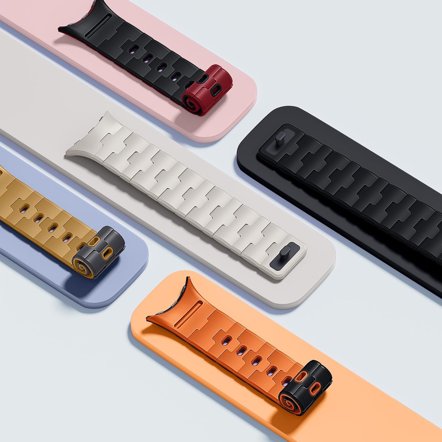 Bandletic Magnetic Silicone Bands Compatible with Google Pixel Watch 4/3/2/1 41mm for Women and Men, Rugged Soft Sport Strap Replacement Wristband