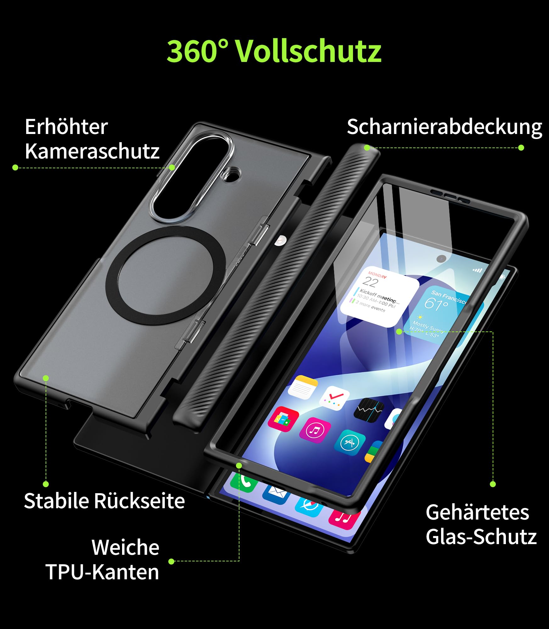 Cozycase TOP Militärschutz 360 Hülle für Samsung Galaxy Z Fold 7/8 Ultra