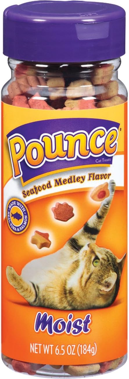 Pounce Moist Seafood Medley Flavor Cat Treats, 6.5 oz
