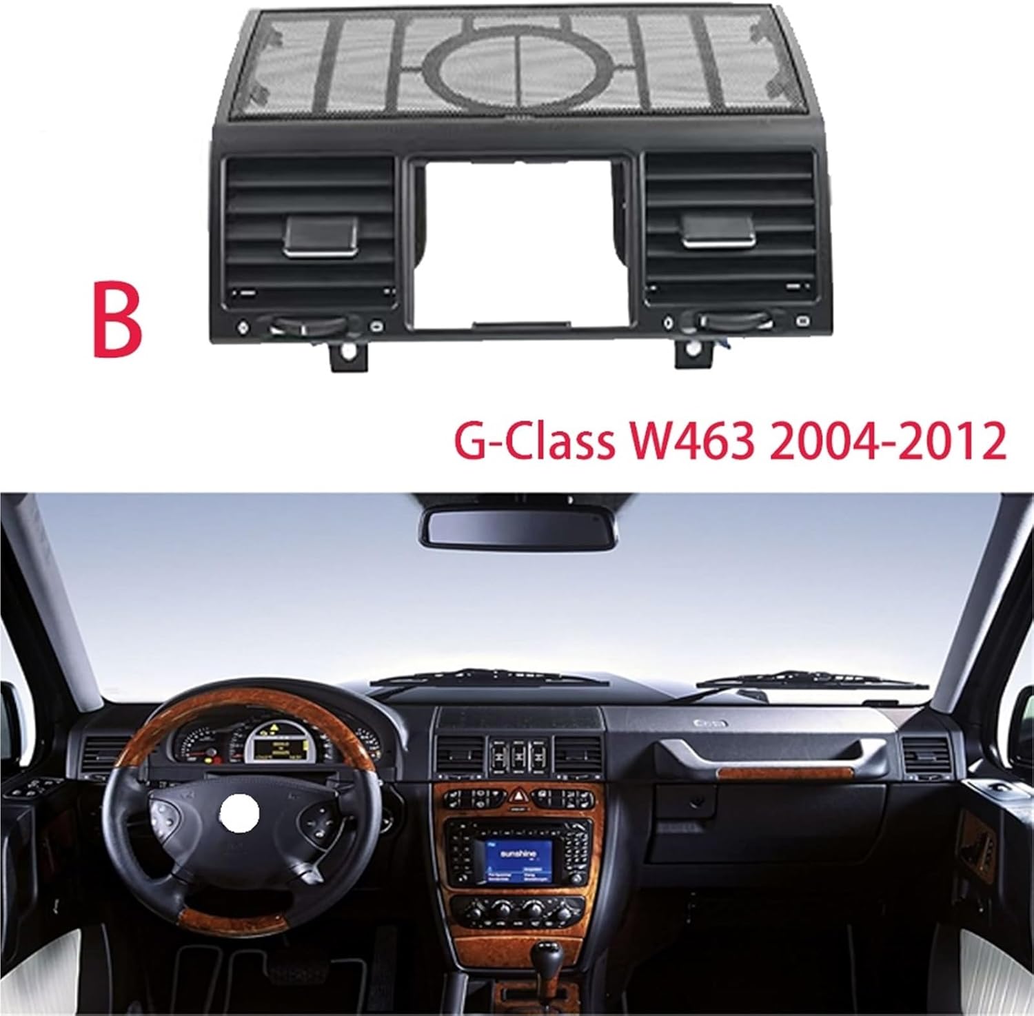 LHD RHD Left Right Middle AC Vent Grille Air Conditioning Outlet Assembly Compatible for Benz G Class W463 4636807408 4636807508(Middle-A 1PC)