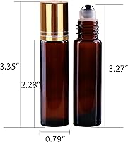 Vista 4 de inice Aplicador de aceites esenciales de 100 botellas de rodillo ámbar Galss de 3.4 fl oz con casquillo de aleación de aluminio de bolas de rodillo