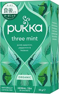 pukka (パッカ) オーガニックハーブティー スリーミント ティーバッグ20袋 | ノンカフェイン | ペパーミント、スペアミント、フィールドミントの3種のミントをブレンド