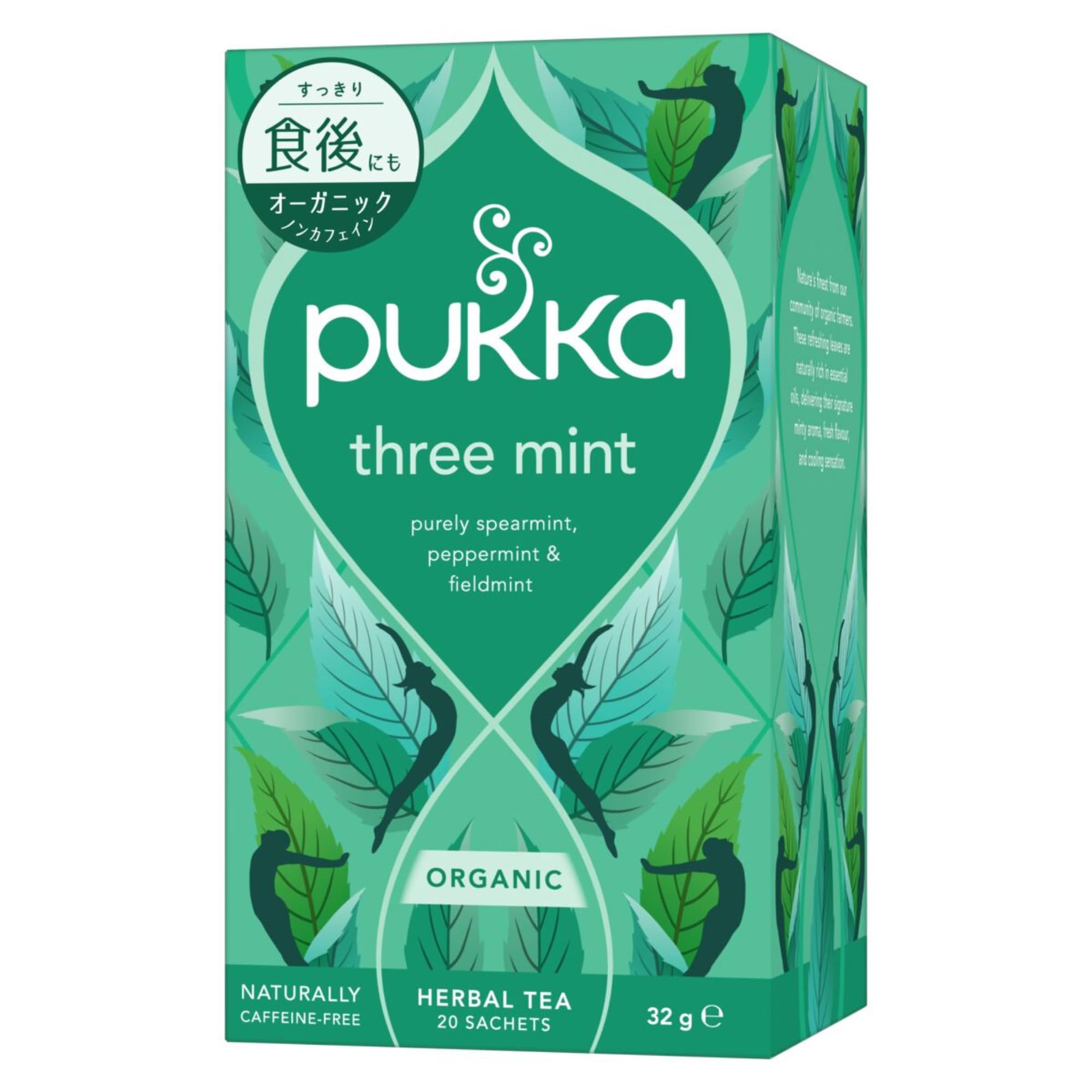 PUKKA HERBAL AYURVEDA Organic Three Mint Herbal Tea 20bags (PACK OF 1)