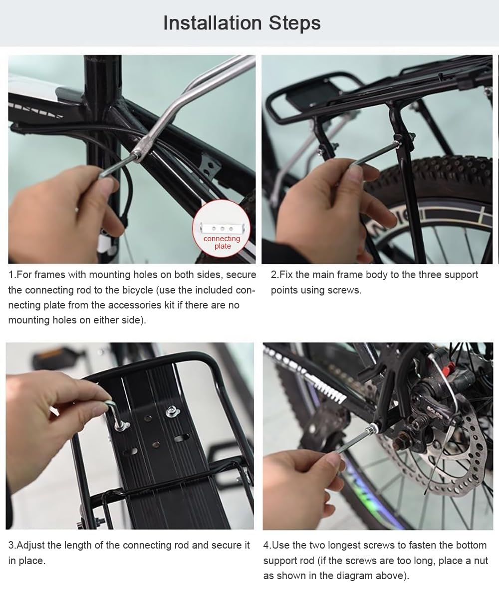 Pannier Rack Bike Carrier Rack Bicycle Mount Cycling Cargo Racks