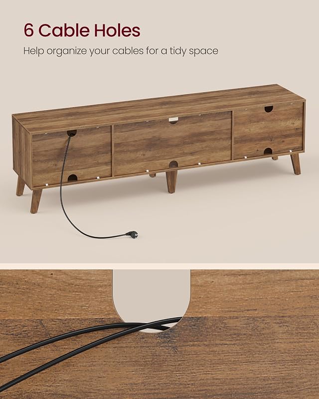 VASAGLE TV Stand for 80" TV, Entertainment Center with Adjustable Shelf image 5