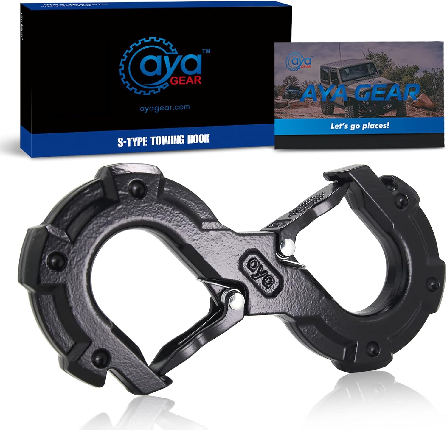 S-Shape Integrated Winch Shackles with 33,000 lbs Break Strength. Designed for Quick Release. Replace Any Hard and Soft Shackles (Red)