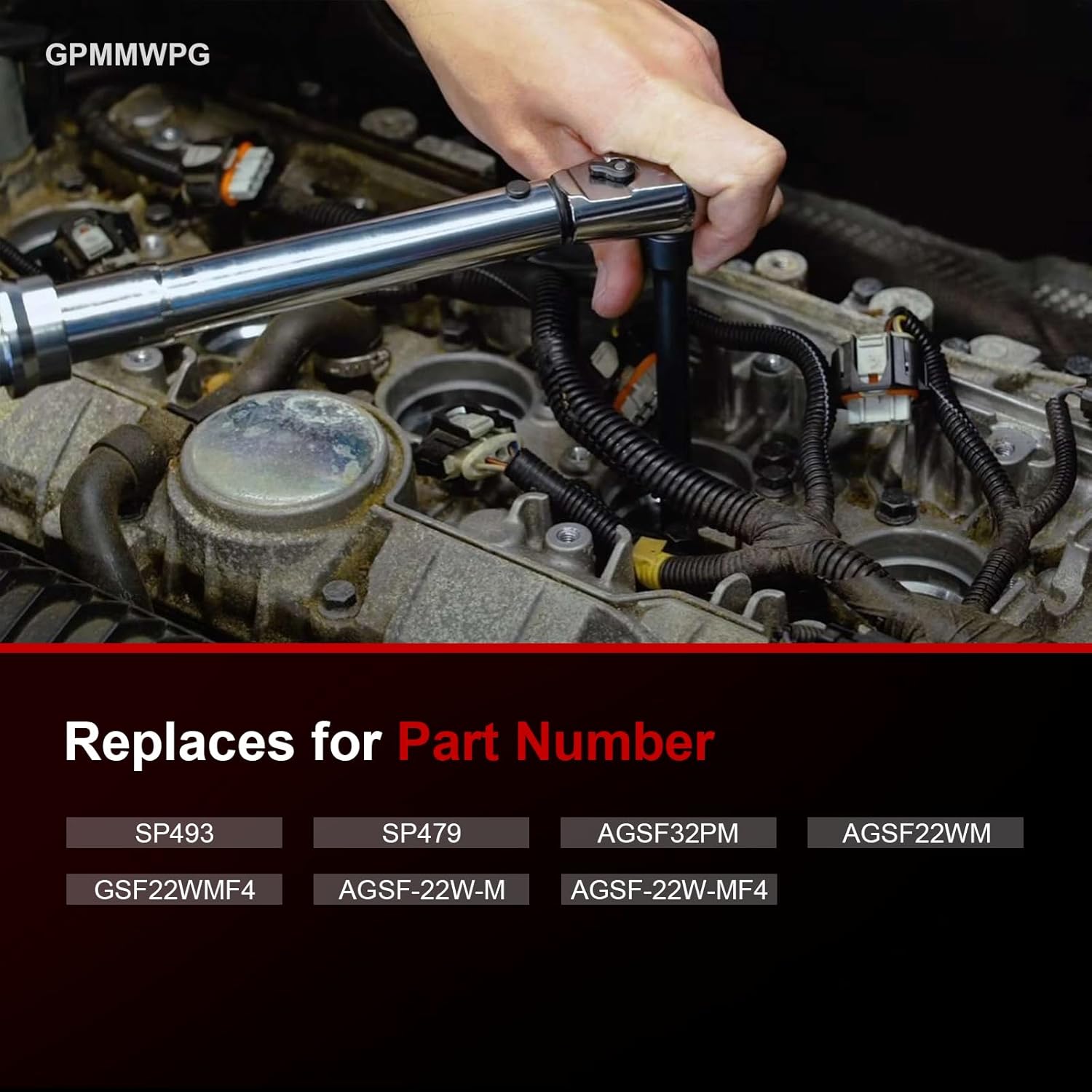 SP493 Iridium Spark Plug Compatible with Ford Explorer Expedition E150 E250 F150 F250 Econoline Club Wagon 4.6L 4.9L 5.4L 6.8L, for Navigator Mountaineer, Replace for SP479 AGSF22WM, 8 Pack