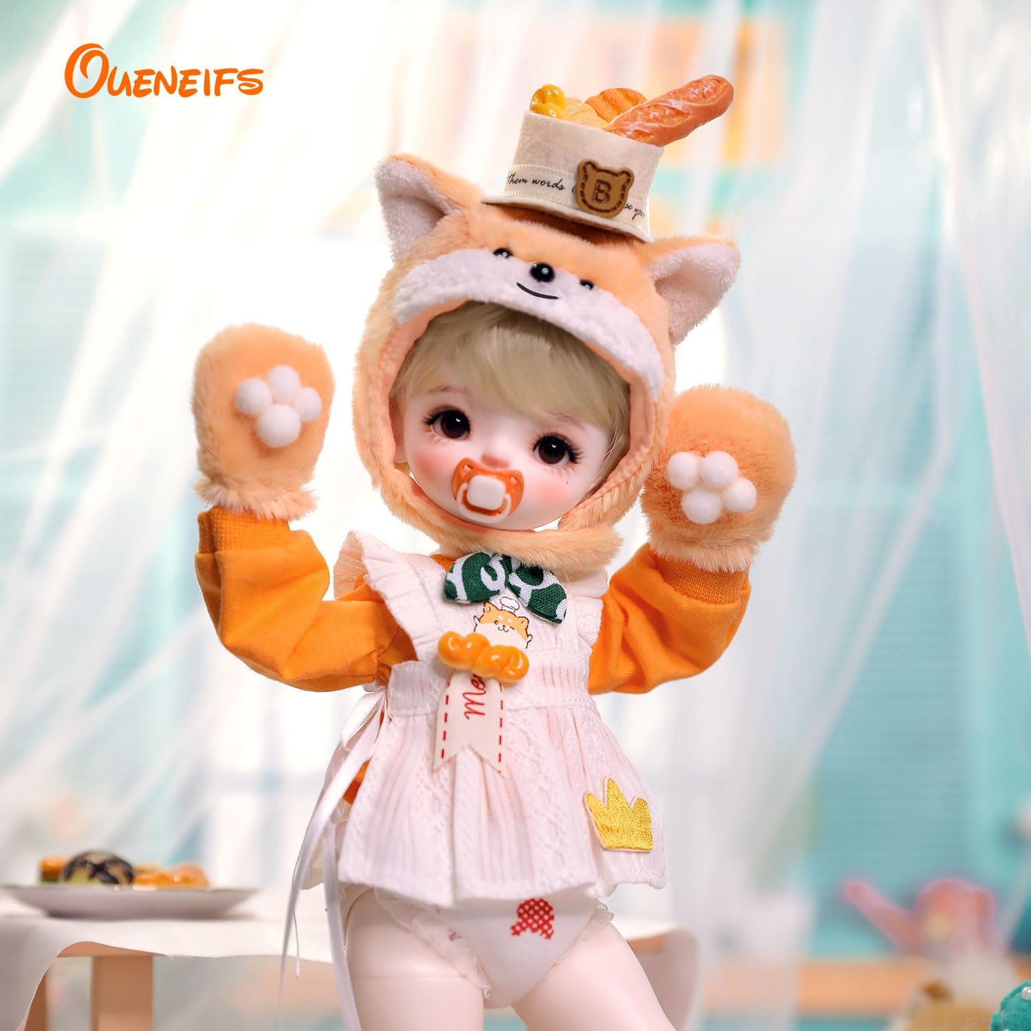 Oueneifs May BJD Doll 1/6 FullSet B Winter Cute Baker Bread Ball Jointed Dolls Resin Toy for 15+ Year Old