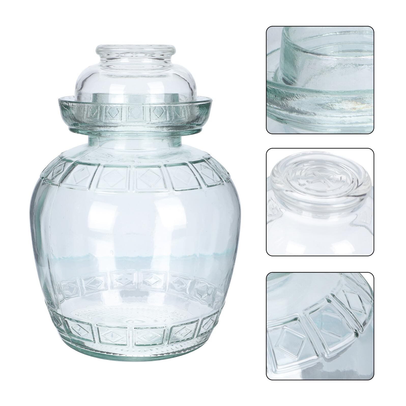 DOITOOL Gurkenglas 2500ml aus Glas mit Dichtem Deckel zur Aufbewahrung | Einlegen von Gemüse, Leicht zu Reinigen, Großes Volumen, Praktische Lagerung für Küche und Vorrat