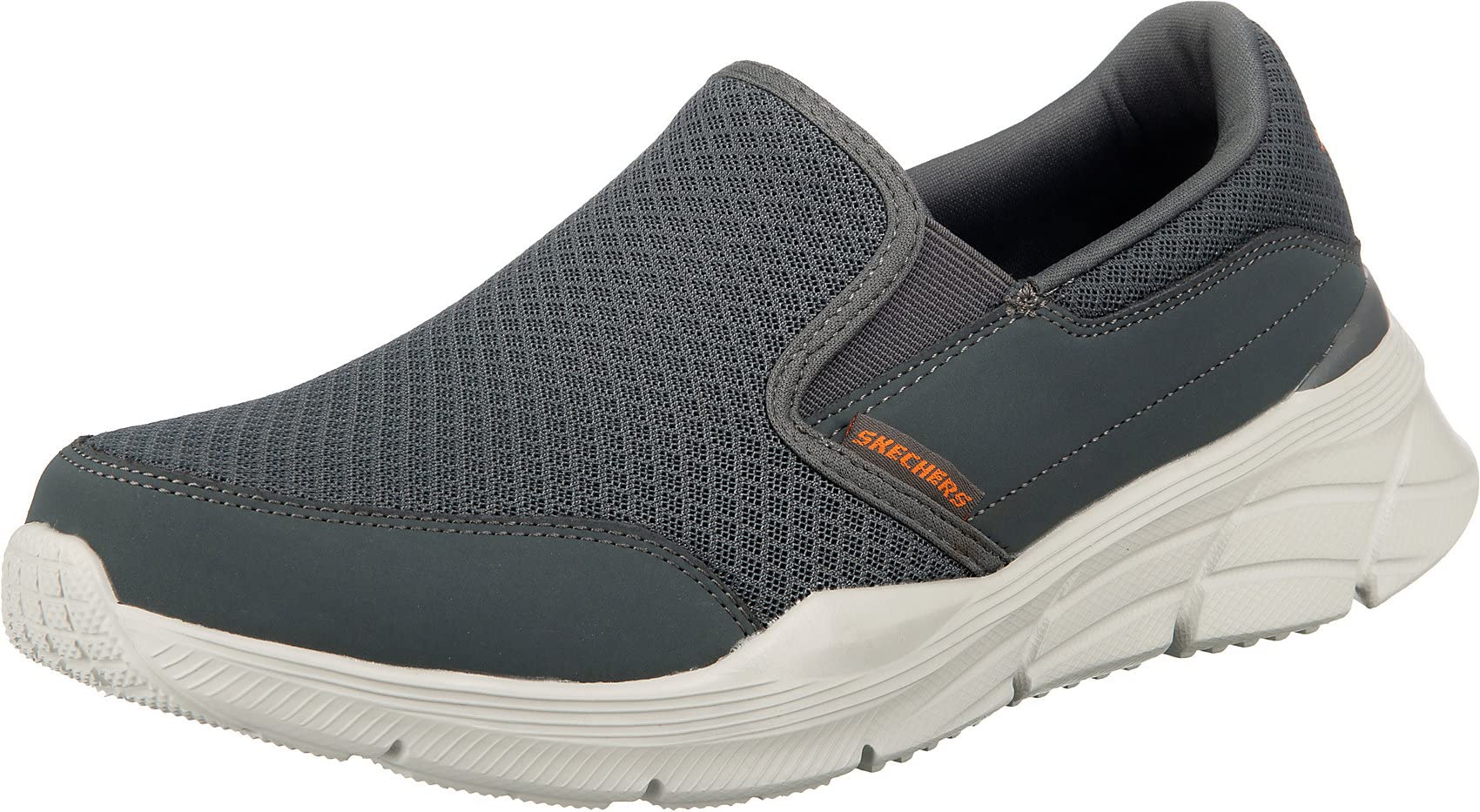 Skechers EQUALIZER 4.0, Men's EQUALIZER 4.0, Grey (Charcoal Mesh/Pu/Orange Trim Ccor), 8.5 UK (42.5 EU)