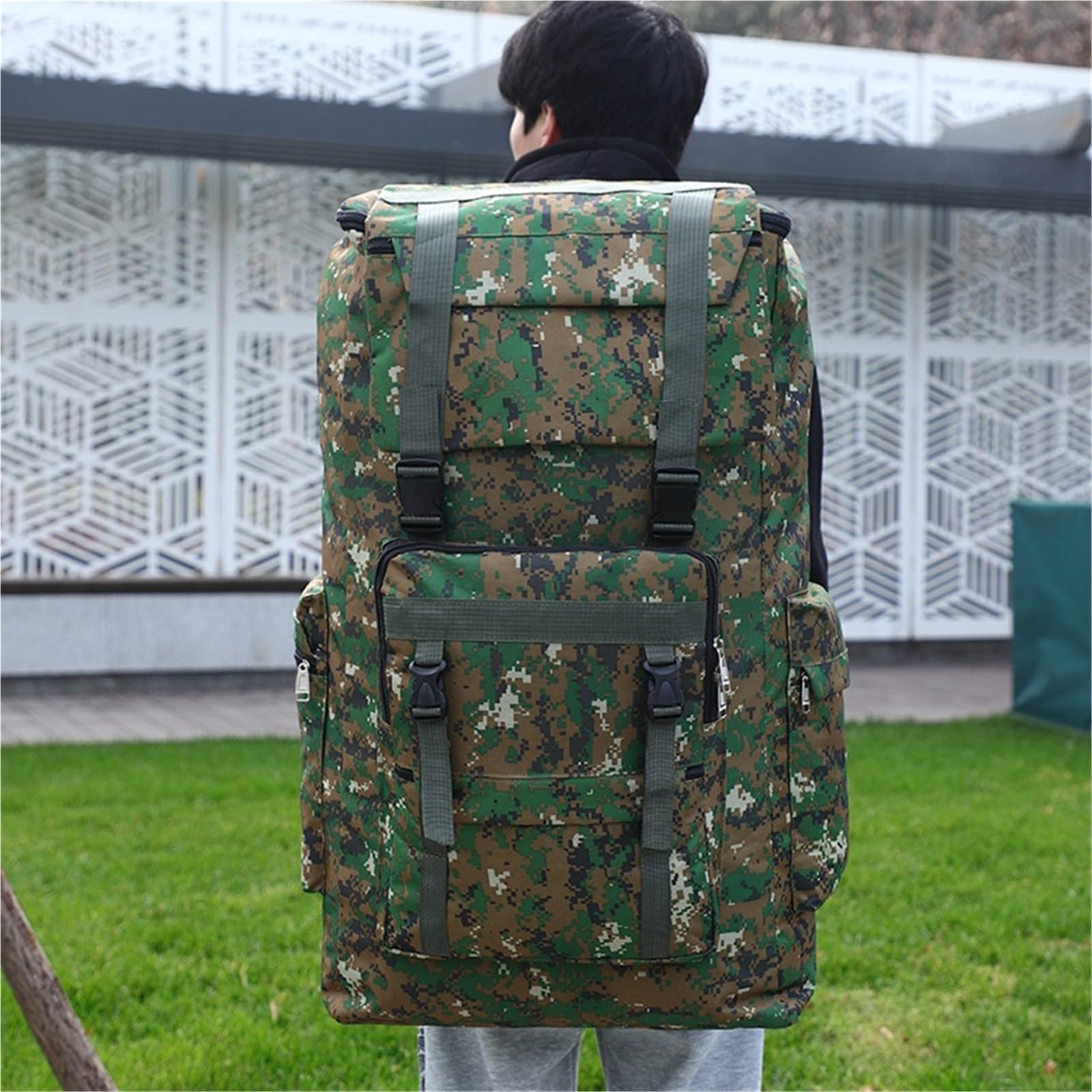 Plecak na zewnątrz 120L Torba turystyczna o dużej pojemności Wypoczynek Camping Turystyka Plecaki bagażowe(Forest camouflage)