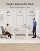 Flamaker Standing Desk 140 x 70 cm, Height-Adjustable Electric Desk with Memory Function, Computer Desk with Cable Management, Electric Standing Desk, Home Office Desk, Beige