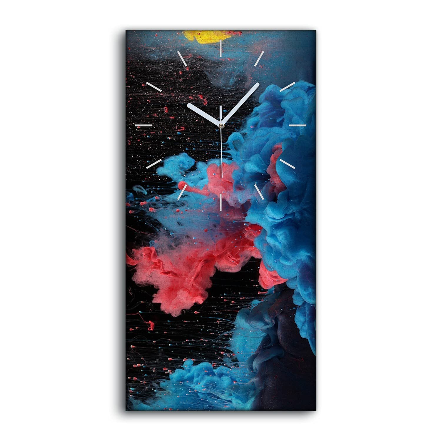 Horloge sur toile anti tic-tac silencieuse 30x60cm salon et chambre