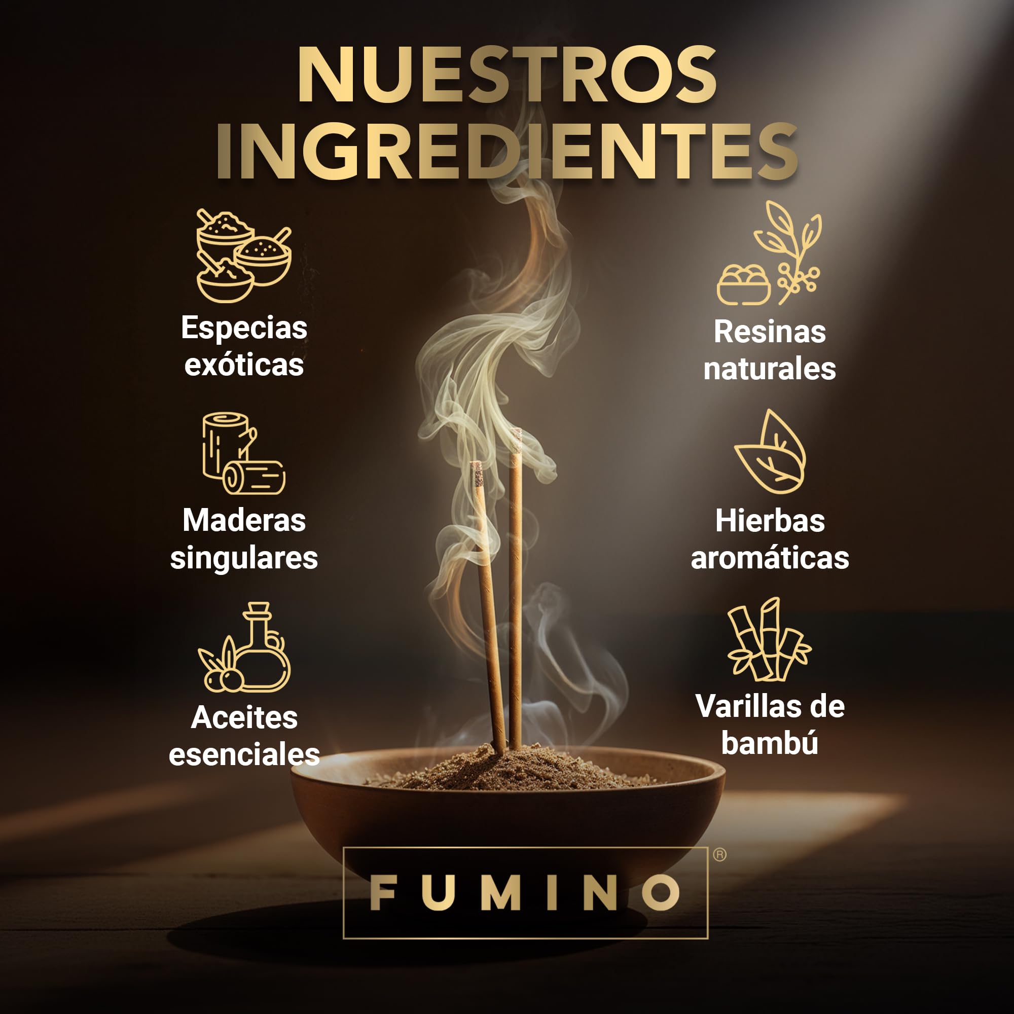 Incienso Esencial Fumino Lote 6 Cajas 84 Varillas Masala Agarbatti Naturales 90g