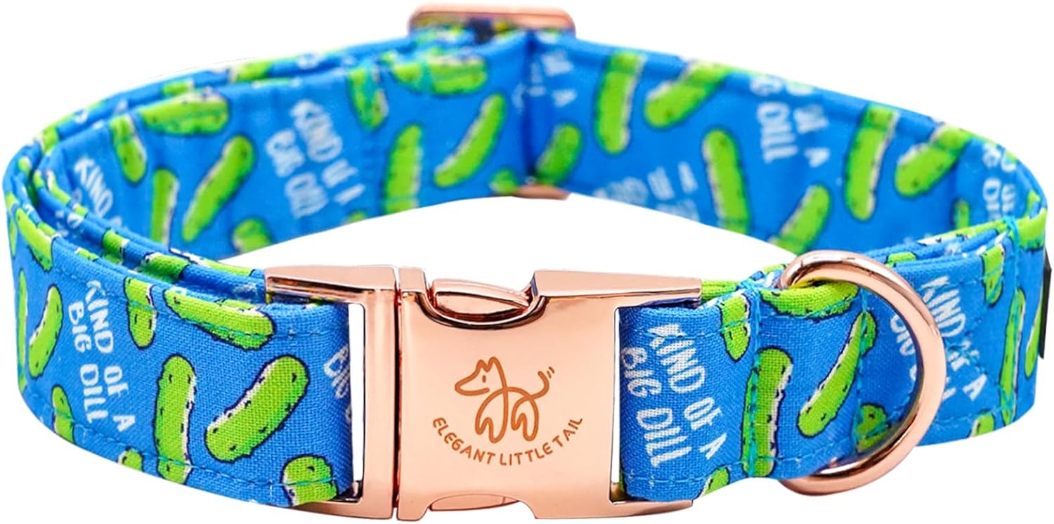 Elegant little tail Dog Collar, Blue Bear Pattern Pet Collar Durable Cute Dog Collars Male or Female Pet Gift Adjustable Dog Collar for Small Dogs